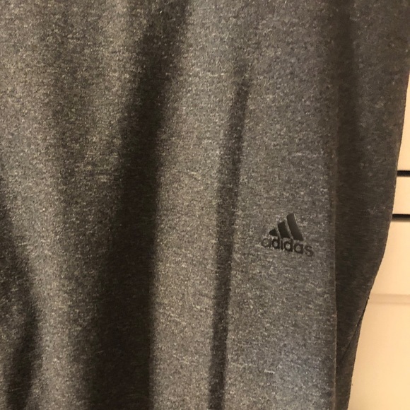 adidas Heather Grey Climalite Workout Capri Pants with Small Logo Detail - Picture 2 of 7